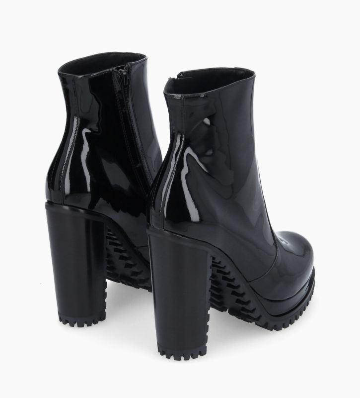 Heeled zipped boot - Lery 7 - Patent leather - Black